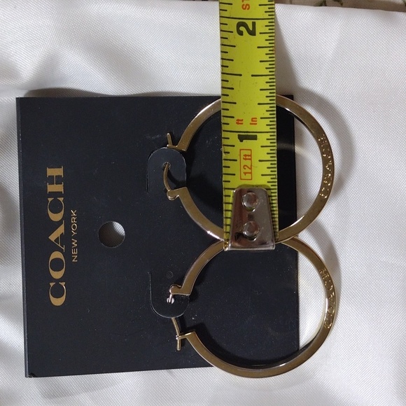 Coach Gold Plated Brass Hoop‎ Earrings - Picture 6 of 7